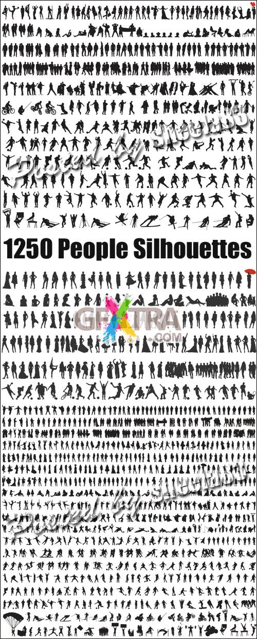 1250 People Silhouette Vectors 3xEPS