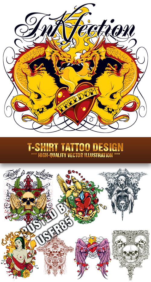 Stock Vector - T-Shirt Tattoo Design 8xEPS