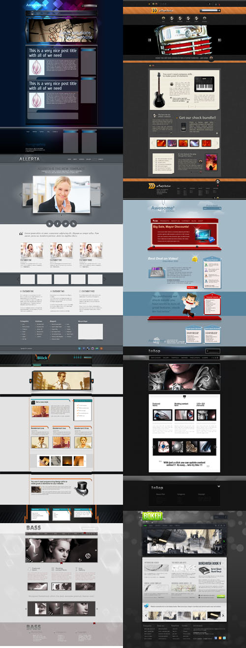 Web Templates Psd Pack  For Photoshop