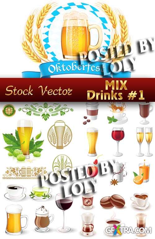 Drinks. Mix #1 - Stock Vector