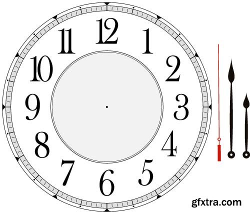 Vector classic round wall clock 8x EPS