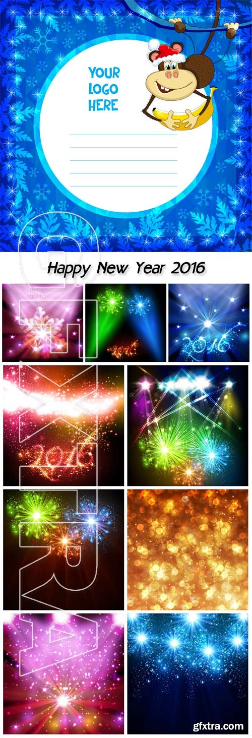 Happy New Year Celebration Backgrounds 10xEPS