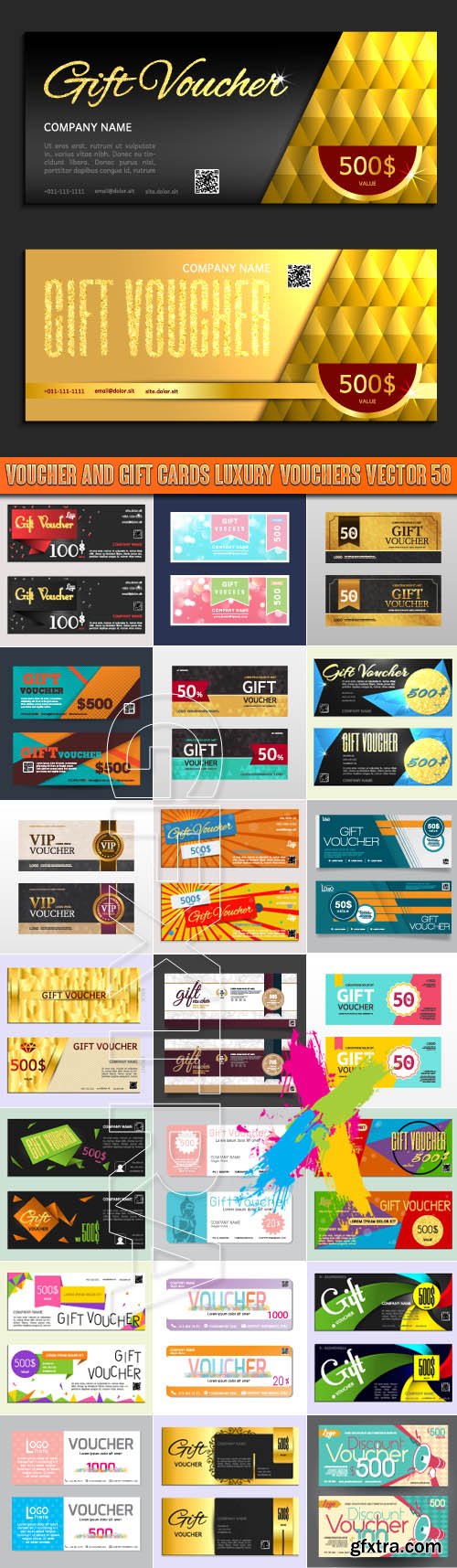 Voucher and gift cards luxury vouchers vector 50