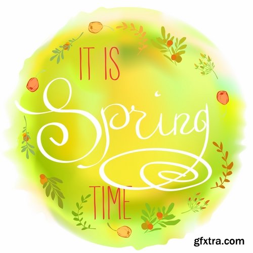 Collection of gift cards Spring vector image 25 EPS