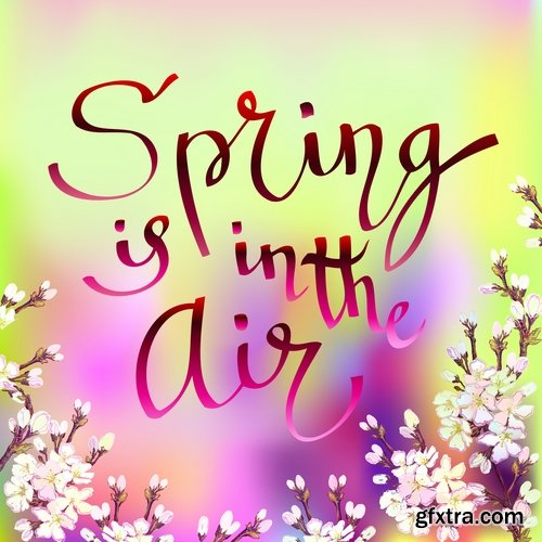 Collection of gift cards Spring vector image 25 EPS