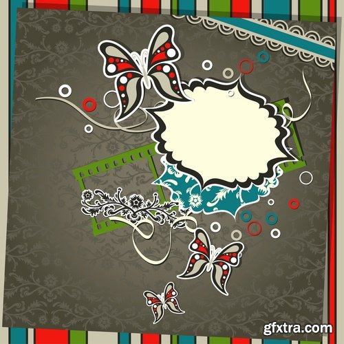 Collection of gift card invitation card flyer background is cover 25 EPS