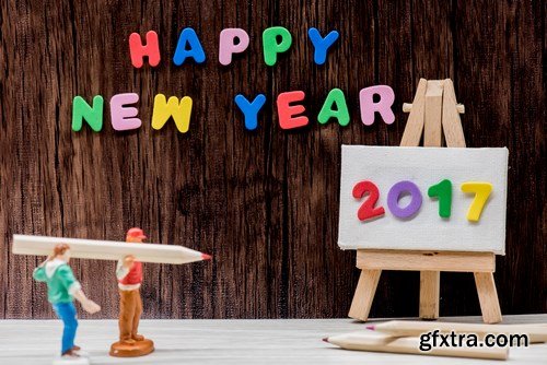 Happy New Year 2017 Decoration - 16xUHQ JPEG