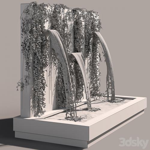 Wall fountains with ivy