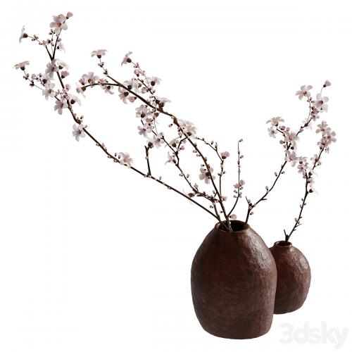 Flowering branches in a vase (2 colors)