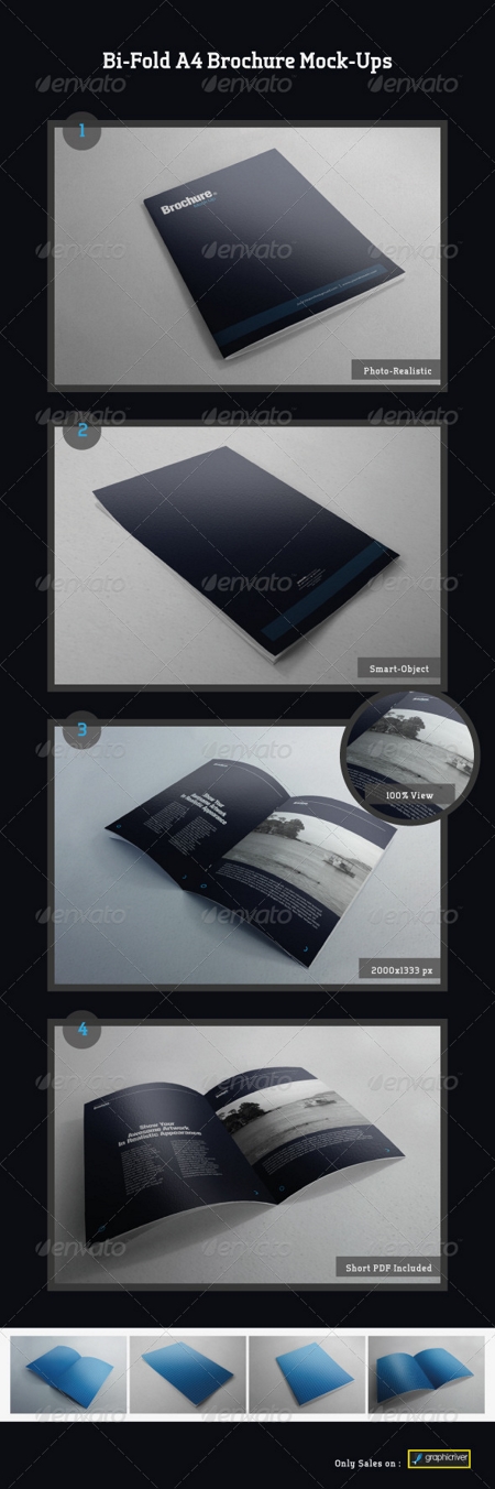 GraphicRiver: Bi-Fold A4 Brochure Mock-Ups