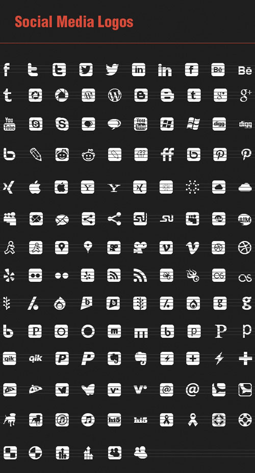 136 Vector Social Media Icons