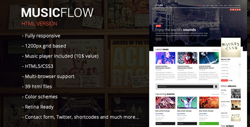 ThemeForest - MUSICFLOW - complete entertainment template - RIP