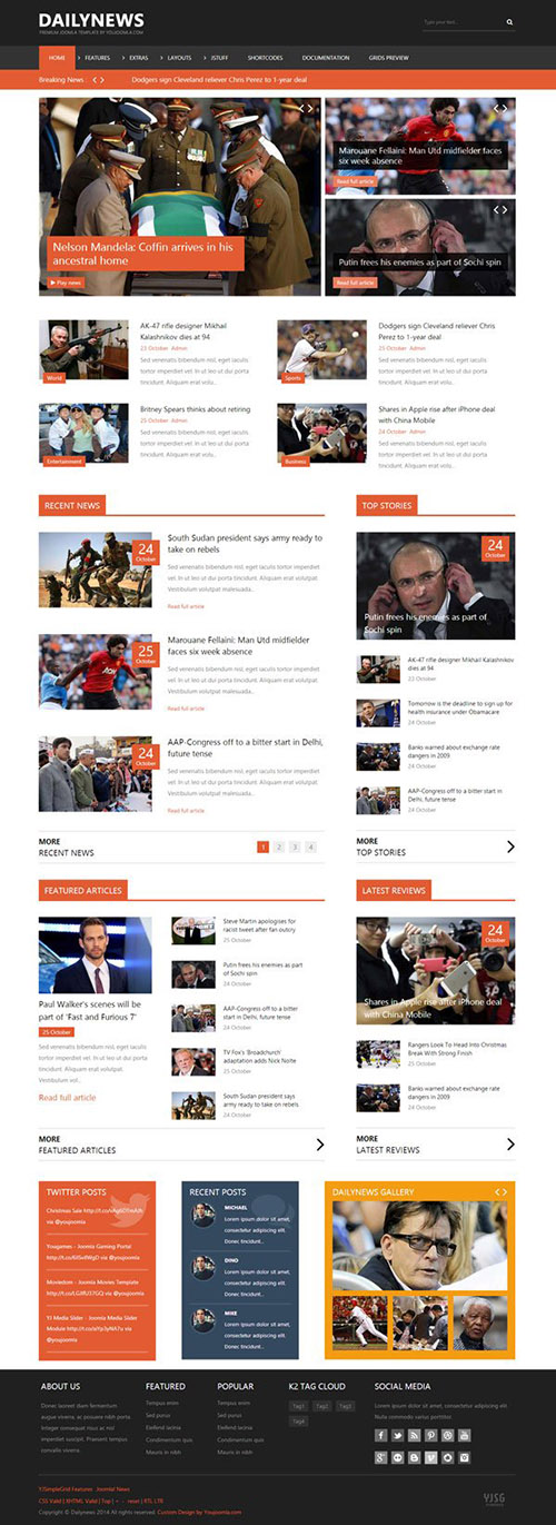 YouJoomla - YJ Dailynews - News Joomla 1.7 & 2.5 Template