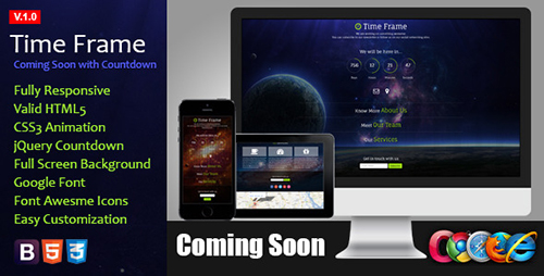 ThemeForest - Time Frame - Responsive Coming Soon Theme - RIP