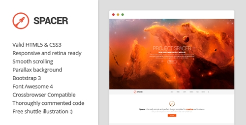 ThemeForest - Spacer - Parallax One Page HTML5 Template - RIP