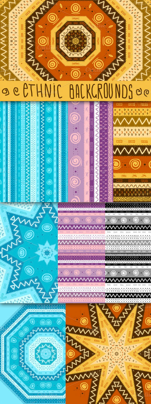 Ethnic African Seamless Background Vector Templates